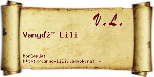 Vanyó Lili névjegykártya