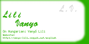 lili vanyo business card
